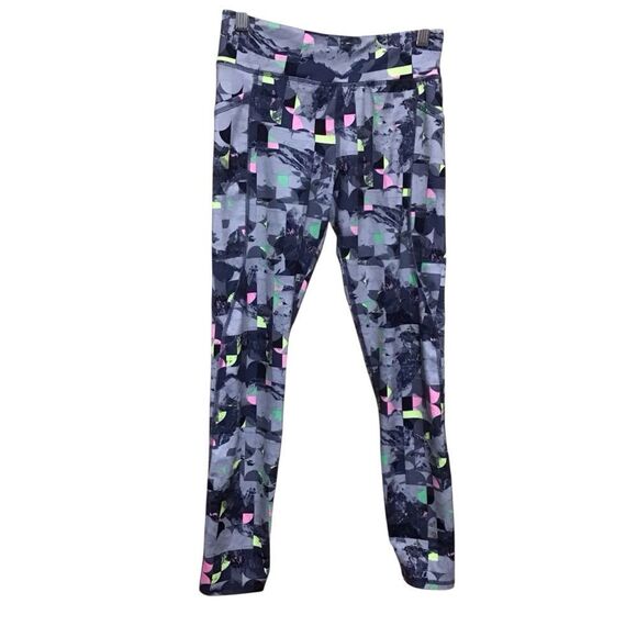 Athletic Works Abstract Girls Leggings L (10-12) Multicolor with Pockets - Picture 1 of 4